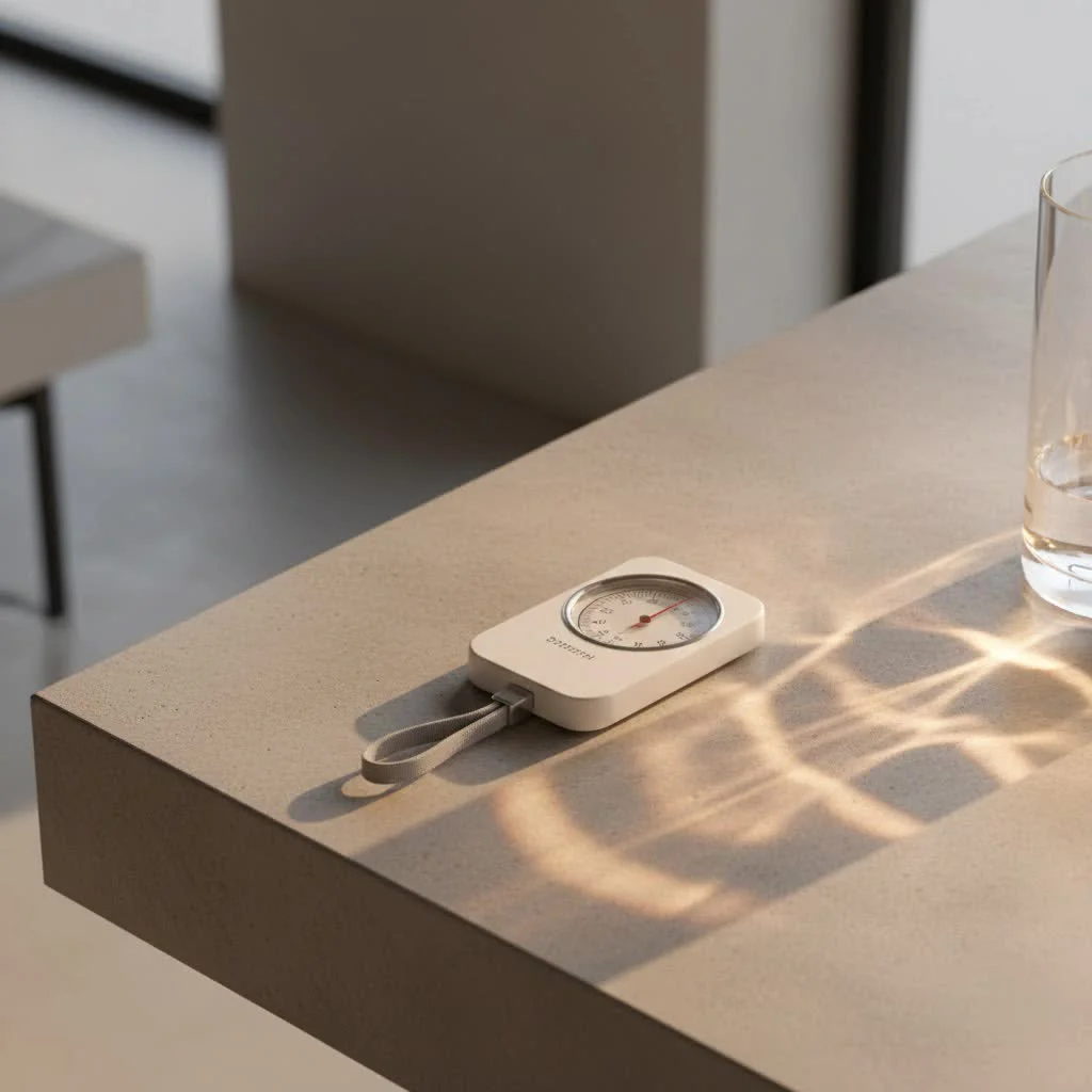 Electronic luggage scale weighing a suitcase