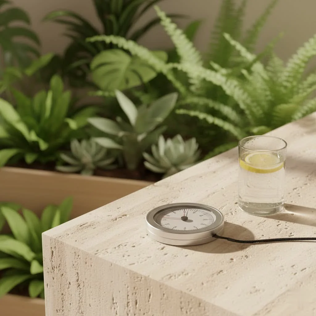 Digital hand held luggage scale weighing a suitcase