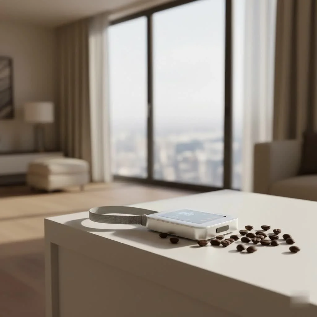 Etekcity luggage scale weighing a suitcase