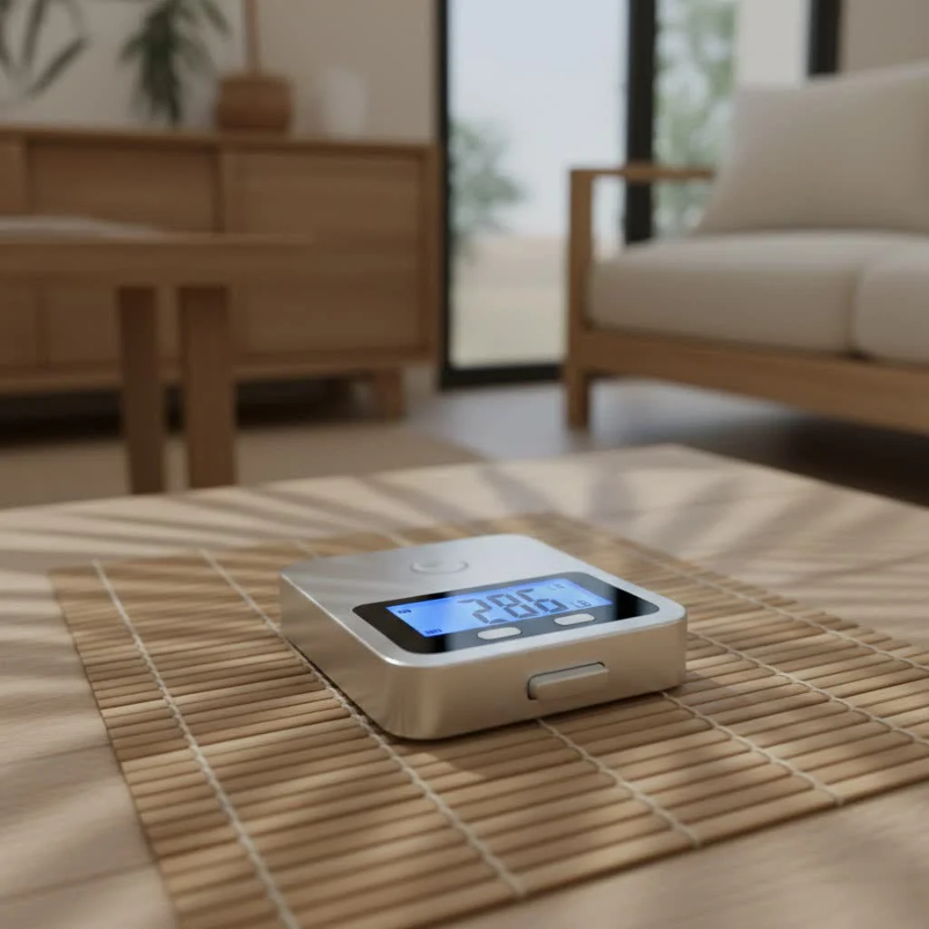 Digital scale display on a piece of smart luggage