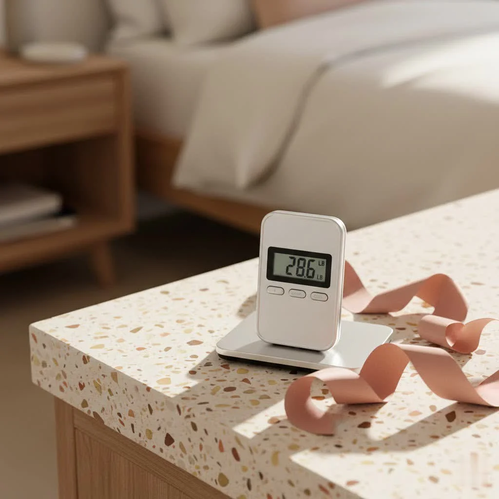 Digital luggage scale weighing a suitcase