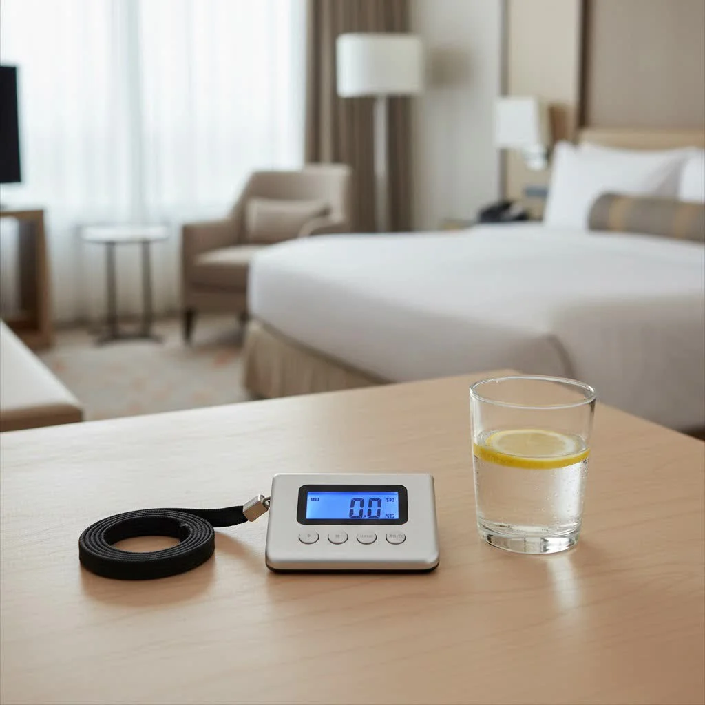 Tarriss Jetsetter digital luggage scale with a suitcase