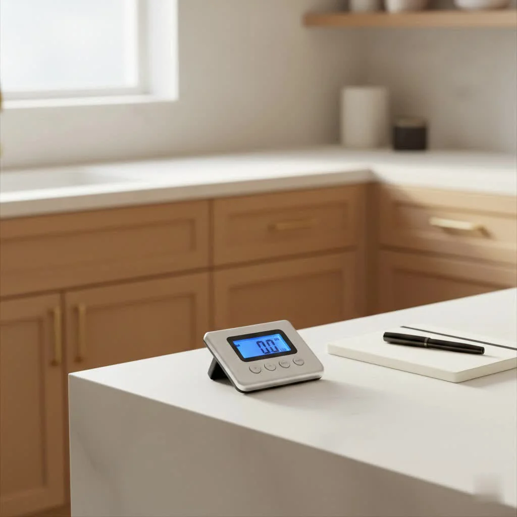 Digital luggage scale weighing a suitcase