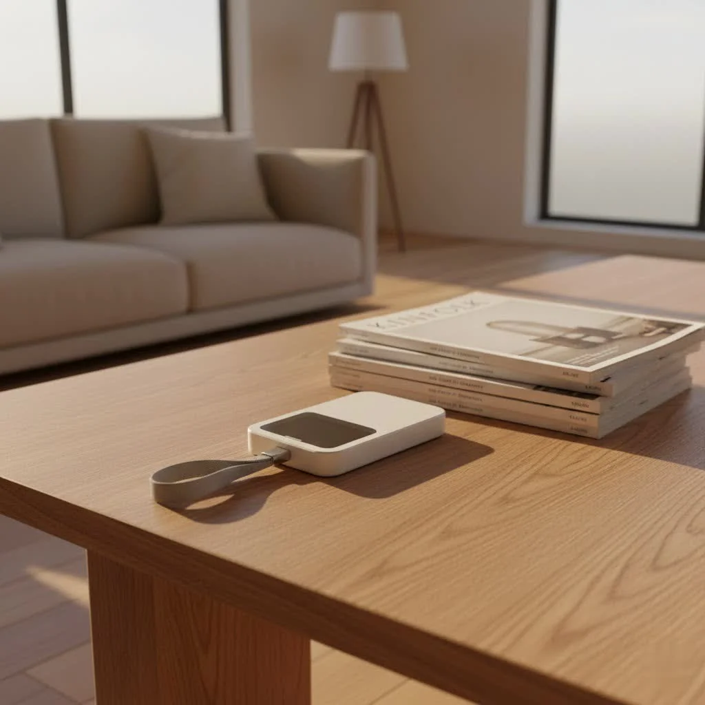 Digital luggage scale weighing a suitcase