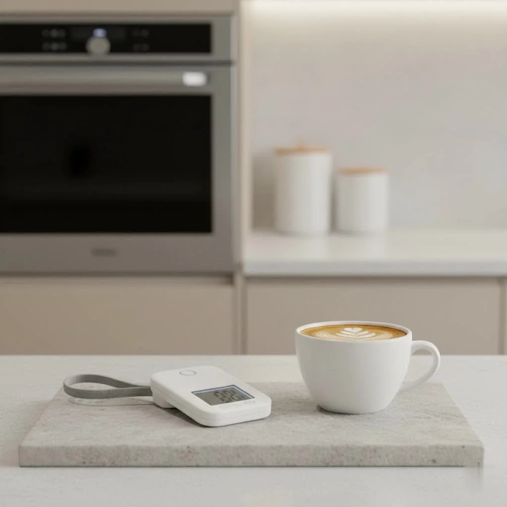 Travelon luggage scale weighing a suitcase