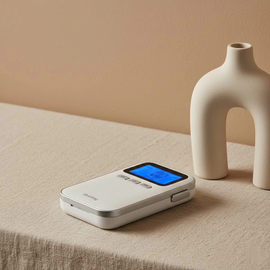 Digital luggage scale displaying a weight measurement